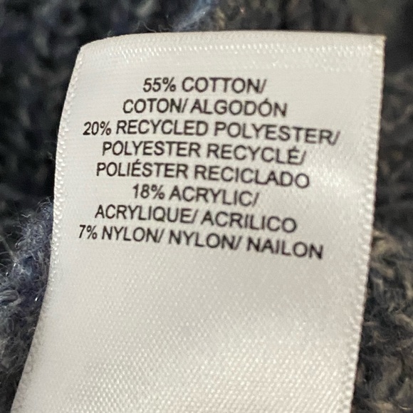 Lucky Brand Cropped Oversized Long Sleeve Cotton Blend Turtleneck Sweater Size M - Picture 7 of 10